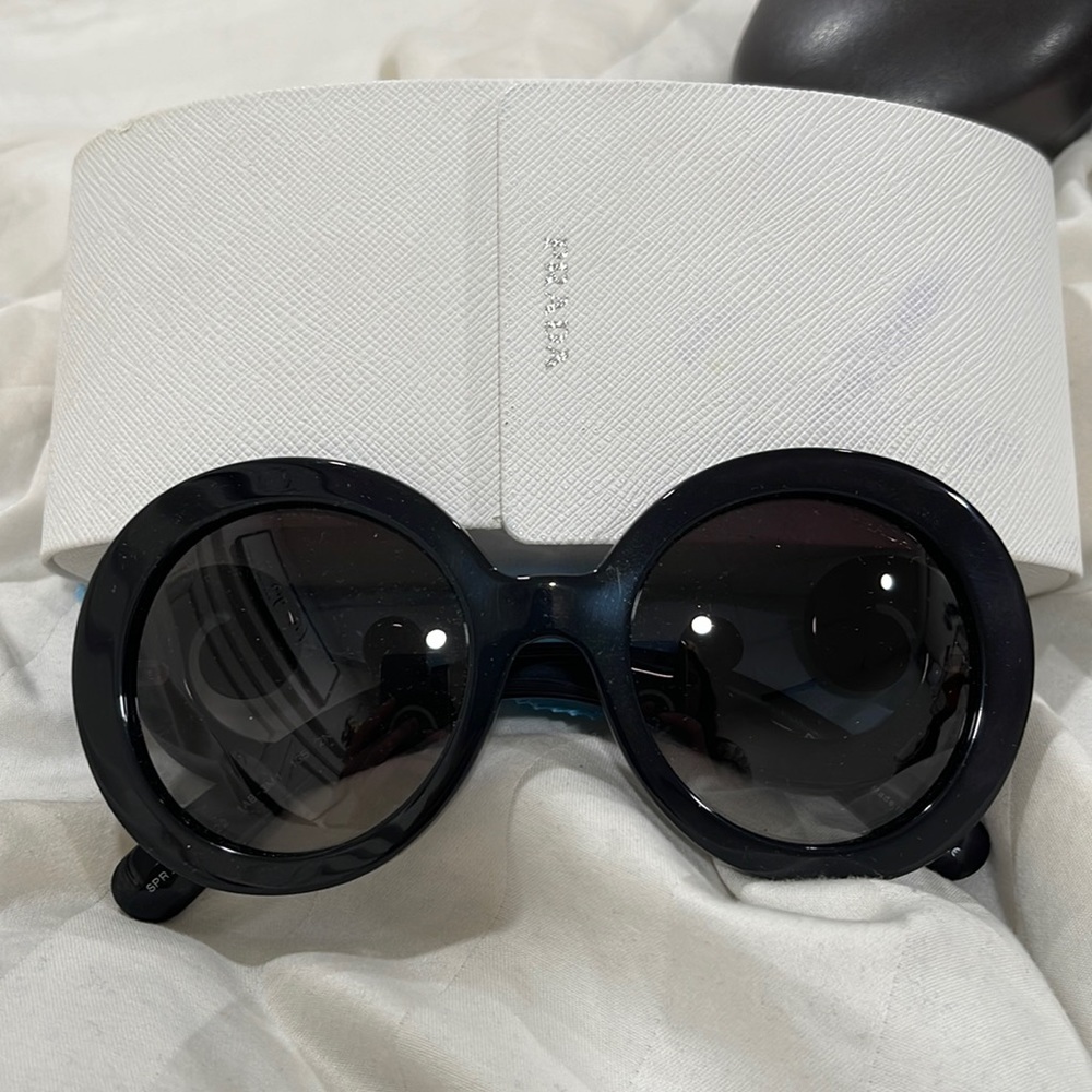 Prada Round Oversized Sunglasses Black